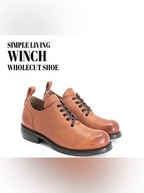 Fluevog LIKE NEW W BOX Simple Living Winch dark orange leather whole cut shoe-8